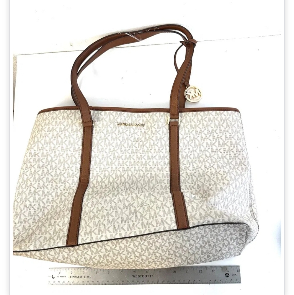 Michael Kors Brown and Cream Tote Bag